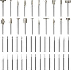 Stone Carving Set Diamond Burr Bits Compatible with Dremel, 50PCS Polishing Kits Rotary Tools Accessories with 1/8’ Shank For Carving, Engraving, Grinding, Stone, Rocks, Jewelry, Glass, Ceramics