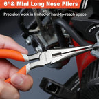 ValueMax 6-Piece Pliers Set, Includes 6 Inch& 4-3/4 Inch Long Nose Pliers, 6 Inch& 4-1/4 Inch Diagonal Pliers, 6 Inch Slip Joint Pliers, 8 Inch Groove Joint Pliers, Dipped Handle for DIY& Home Use