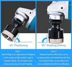 Diamond Hole Saw, 2" Hole Saw for Tiles Granite Marble Ceramic Glass Porcelain, 50mm Core Drill Bit with 5/8-11 Thread and 3/8” Hex Shank Adapter for Angle Grinders & Drills