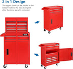 TUFFIOM 5-Drawer Rolling Tool Chest, Tool Storage Cabinet w/Drawers, Lockable Wheels, Detachable Top & Adjustable Shelf, Mechanic Tool Organizer Box for Garage, Workshop, Warehouse & Repair Shop