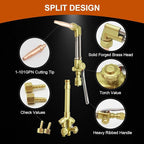 Cutting Torch, Oxygen Acetylene Welding Cutting Torch with 1-101 Cutting Nozzle, 315FC Torch Handle, CA2460 Cutting Attachment and 1-1-101 Cutting Tip, V-style Cutting Outfit