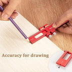 Woodworking Ruler Precision Pocket Rule: 12, 8, 6 Inch Metal Marking Ruler with 45° & 30° Slide Stop, Metric Inch Measuring Wood Working Scribing Measure Tools, Woodwork Adjustable Sliding Ruler