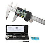 Digital Caliper 0-12" Measuring Tool with Metal Ruler, Micrometer Caliper with Auto-Off Feature, Interchangeable Between inches and millimeters for DIY/Household and 3D Printing, Black