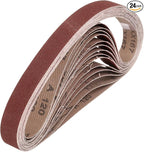 HARFINGTON 3/4 x 12 Inch Sanding Belts, 24 Pcs 120 Grits Aluminum Oxide Abrasive Belt Sander File Belt for Woodworking, Metal Polishing, Knife Sharpener