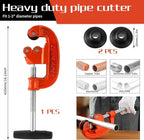 Professional Pipe Cutter Tool for 1-3" Pipes,Heavy Duty Metal Tube Cutter to Galvanized Pipe,Ironr, and PipeCopper,Metal Tube Cutter Great With 2 additional blades for Plumbers or Metalworkers