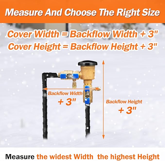 Backflow Preventer Pipe Insulation Cover (5°F) - Irrigation Sprinkler Valve Insulated Pouch - Water Well Pump Cover - Sturdy 5 Layers for Winter Freeze Protection, 20" W x 20" H, Beige