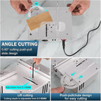 Mini table Saw,mini Table Saws for Crafts, Mini Multi Functional Table Saw, Dual-motor control for cutting, grinding,engraving and drilling.Speed & Angle Adjustable,for Wood/PCB/Acrylic/Plastic