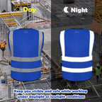 BeautyWill Custom Logo 10/20 Pack Safety Vest Class2 High Visibility Vest with Pockets Breathable Construction Vest Bulk
