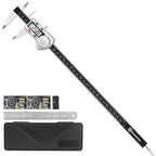 Digital Caliper 12 inch, (ABS) Absolute Scale Caliper, IP54 Caliper Measuring Tool, Inch/MM, Auto-Off LCD Stainless Steel Waterproof Micrometer Vernier Caliper, with Steel Ruler, Silver