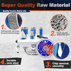 Diamond Core Drill Bit Set - BRSCHNITT Tile Hole Saw Kit 1" 1-3/8"2"& 4/5" Finger Bit & 2" Chamfer Bit for Porcelain Tile Ceramic Marble Granite&Diamond Blade