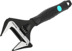 DURATECH 8-Inch Adjustable Wrench, Wide Jaw Opening Black Oxide Finish Plumbing Wrench, CR-V Steel, SAE and Metric Scale Marked, Ergonomic Grip