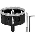 2-3/4 Inch Diamond Hole Saw with Pilot Drill Bit, 2-3/4" Serrated Brazing Tile Hole Saw Diamond Core Drill Bits with Guiding Bit for Ceramic Porcelain Tile Glass Stone Granite Marble