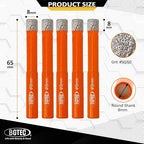 Dry Diamond Drill Bit Set,BGTEC 5pcs 5/16" 8mm Hole Saw for Granite,Marble,Masonry, Concrete, Tile/Ceramic, Glass, Hard Plastic,Vacuum Brazed Diamond Core Drill Bit Kit