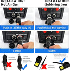 8586D Hot Air Soldering Iron Station Kit 2-IN-1 for Rework, Desoldering with Lead-Free Solder Wire, 5 Soldering Tips, 3 Hot Air Nozzles, Tweezers, Desoldering Pump。