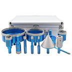 Diamond Core Drill Bit Set - BRSCHNITT Diamond Hole Saw Kit for Porcelain Tile Ceramic Marble Granite Drilling,Triangle Shank Drill（6+6/8/10/20/25/35/50/75/100mm&20finger bit&50chamfer bit）.