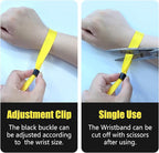 100 Pcs Cloth Wristbands, Disposable for Events, Colored Lightweight Concert Club Entrance Wrist Strap Party (Yellow)