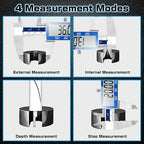 Qfun Digital Caliper, 0-6inch Caliper Measuring Tool Extreme Accuracy IP54 Waterproof Electronic Vernier Caliper Stainless Steel Digital Micrometer with Extra Large LCD Screen