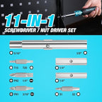 DURATECH Screwdriver, Multi Bit 11-in-1 Screw Driver & Nut Driver Set, Premium S2 Steel Bits, Portable Screw-driver, with Phillips, Slotted, Torx, Square Bits