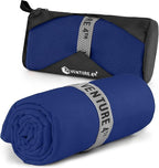 VENTURE 4TH Quick Dry Towel. Microfiber Travel Towel Ideal for Camping, Hiking, Backpacking, Gym. Lightweight & Fast Drying Travel Towels for Body. Compact & Easy to Pack - Navy Blue Extra Large