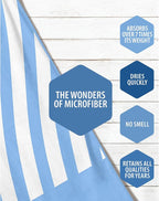VENTURE 4TH Microfiber Beach Towel: Quick-Dry, Compact, Sand-Free, Absorbent, Sandproof and Lightweight - Perfect for Camping, Beach, and Roadtrips (Sky Blue Stripes Design | 35x78 inches)