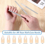 6Pcs Diamond Metal Nail Files, Double Sided Nails File, Thin Stainless Steel Manicure Pedicure Tools with Sharp Pointed Tip Individually Wrap for Women Men Salon Home(6Inch)