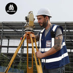 Dib Safety Reflective Vest High Visibility with Pockets and Zipper, Navy 3XL