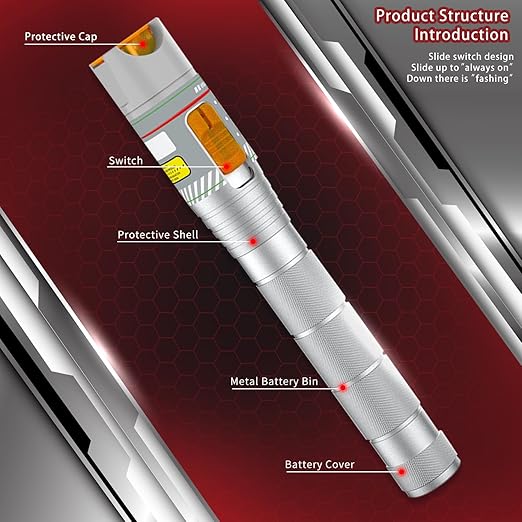 Fiber Visual Fault Locator 50KM with FC/LC Adapter Kit, VFL Include Single Mode 9/125um FC Male to LC Female Connector, Red Light Pen for CATV Telecommunications Engineering Maintenance