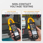 Digital Clamp Meter 6000 Counts Voltage Tester with Auto Range,AC/DC High Voltage,AC/DC Current,DC Power, ACV VFD, Resistance, Capacitance, Diode, Live Wire Test, NCV, True RMS,AC Current Meter LD206+
