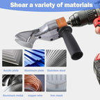 360° Pivoting Drill Metal Shear Attachment - for Curved & Straight Cutting, Professional Power Tool Accessory for Cordless & Corded Drills, Metal Cutter for Iron, Aluminum & Copper Sheets- O
