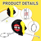 12 Pieces Small Tape Measure Keychains, 2 Inch Functional Mini Measures Keychains with Stable Slide Lock Pocket Portable Tape for Birthday Party Favors Gift Bag Fillers Prize 1 m/ 3 Ft