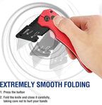 WORKPRO Folding Utility Knife, Heavy Duty Metal, Quick Open Axis Lock Box Cutter, Quick Change Blade Razor Knife, 1PC with 10 Extra SK5 Blades