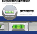 WORKPRO 10 Inch Torpedo Level, Small Leveler Tool, 3 Bubble Vials, Verti. Site, for Conduit Bending, Aluminum Alloy Construction