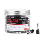 HKS 600PCS Wire Ferrule Connectors - AWG 12-4.0mm² Copper Barrel Pin Cord Ends Insulated Ferrules Terminals - E4009 Black