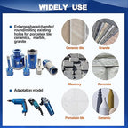 Tile Hole Saw Kit - BRSCHNITT Diamond Core Drill Bit Set 1/4",5/16",1-3/8",2" Drill Bit&1" Diamond Finger Milling Bit for Porcelain Tile Ceramic Marble Granite & Adapter