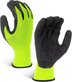 Evridwear Crinkle Latex Rubber Hand Coated Safety Work Gloves for Men Women General Multi Use Construction Warehouse Gardening Assembly Landscaping (Medium,Green- 12Pair)