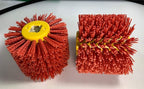 Signi Abrasive Nylon Drawing Wheel Drum Burnishing Brush for Wood polishing 1 Pack (60 Grrit, Red Color Nylon)