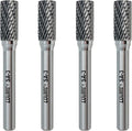 SA-3 Tungsten Carbide Burr Rotary File, Cylinder Shape Double Cut, 4pcs by LU&MN