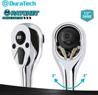 DURATECH 1/2-Inch Drive Ratchet, 90-Tooth Quick-release Ratchet Wrench, Reversible, Chrome Alloy Made, Full Polished, Stocking Stuffers for Men Women Gifts for Men Gifts for Women Gifts for Dad