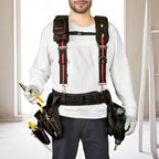Heavy Duty Tool Belt Suspenders – Adjustable X-Back Padded Shoulder Harness with Universal Hooks – Tactical Work Suspenders for Electricians, Carpenters, Construction