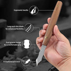 RUITOOL Marking Knife, Long‑Neck Thin Blade Scribing Tool with Dual Grooves for Woodworking – High Carbon Steel Double Beveled Blade for Precision Wood Carving & Fine‑Line Scribing in Narrow Grooves