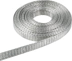 Tinned Copper Wire Shielding Sleeve, Expandable Ground Strap Wiring Braided Sleeving Metal Mesh Sheathing Cabling Wiring Protector (5/16inch - 25ft)