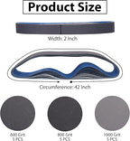 2 x 42 Silicon Carbide Sanding Belts, 15 Pack 2 x 42 Knife Sharpening Sanding Belt, 5 Pcs Each of 600, 800, 1000 Grits Sander Belt for Metal Wood(15 Pack）