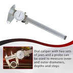findmall 6" Dial Caliper 0.001 Stainless Steel Caliper Measuring Tool 4-Way Measurement with Plastic Case