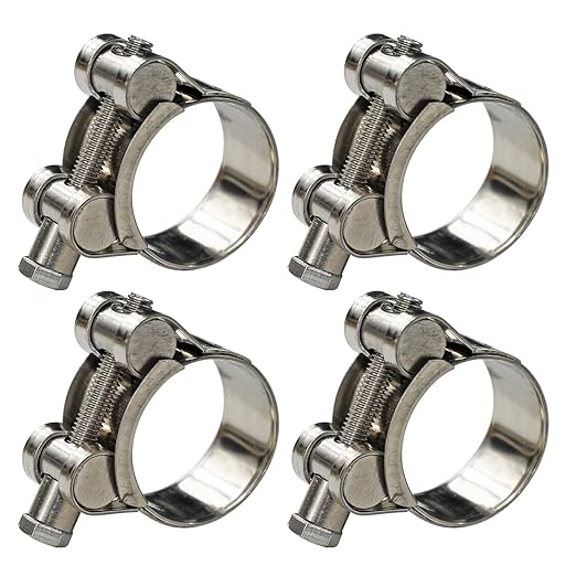 AKIHISA 4 Pack 29-31mm ID Range T-Bolt Hose Clamp,304 Stainless Steel Adjustable Heavy Duty Tube Clamp 1.14 To 1.22 Inch