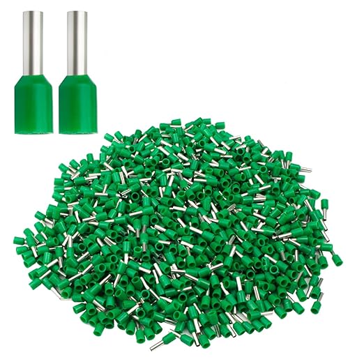 XHF 1000 PCS AWG 14/2.5mm² Wire Ferrules Insulated Copper Crimp Connectors, Crimp Pin Cord End Terminals Green