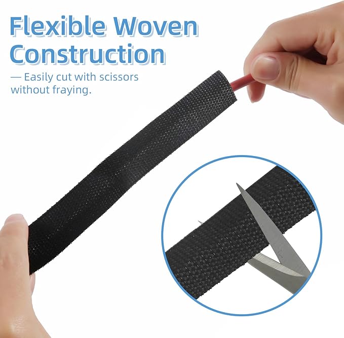 2 in 1 Heat Shrink Braided Sleeving, 1/2 Inch Shrinkable Fabric Sleeve Heat Shrink Insulating Tubing for Hose/Cable/Wire Protection (1/2"(12mm), 30FT)