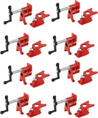 3/4" Wood Gluing Pipe Clamp Set | Professional Woodworking and Metalworking Clamps Tools with Unique Foot Design for Frame Assembly, Quick Release and Precision Gluing (8Pack，3/4")