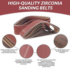 Sanding Belts and Sanding Discs Set - 10 Pack 4x36 Inch Aluminum Oxide Belts(80/120/150/240/400 Grit) and 10 Pack 6-Inch Self-Adhesive Discs (80/100/120/180/240/400 Grit) for Wood, Metal Polishing