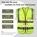 Safety Vests,Hi Vis Vest Reflective Vest with 5 Pockets and Zipper for Men Women, Neon Working Vest for Outdoor One Size