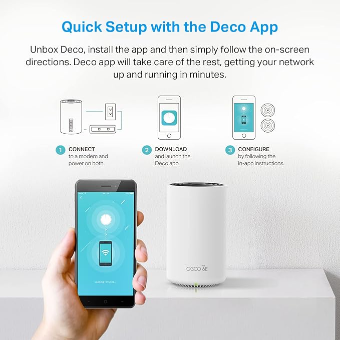 TP-Link Deco XE75 Pro AXE5400 Tri-Band WiFi 6E Mesh System - 2.5G WAN/LAN Port, Covers up to 5500 Sq.Ft, Replaces WiFi Router and Extender, AI-Driven Mesh, New 6GHz Band, 2-Pack